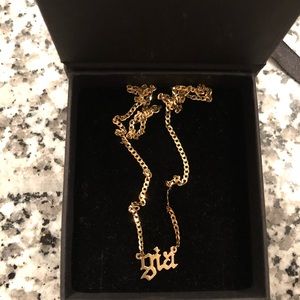 4k Gold Mini Nameplate Choker Necklace 